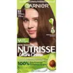 Garnier Nutrisse Ultra Crème, Permanent Hair Dye, 100% Grey Coverage, Vegan Formula, Nourished Hair, Long-Lasting Rich Colour, 53 Medium Golden Brown, 1 Application, Packaging May Vary