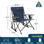 GCI Outdoor Kickback Rocker Portable Rocking Chair & Outdoor Camping Chair
