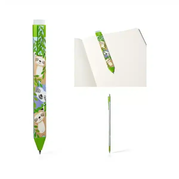 Gifts for Readers & Writers 3-in-1 Erasable Ballpoint Gel Pen and Bookmark, Sloth