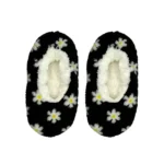 Girls Fuzzy Babba Daisy Flower Fuzzy Babba Slipper Socks