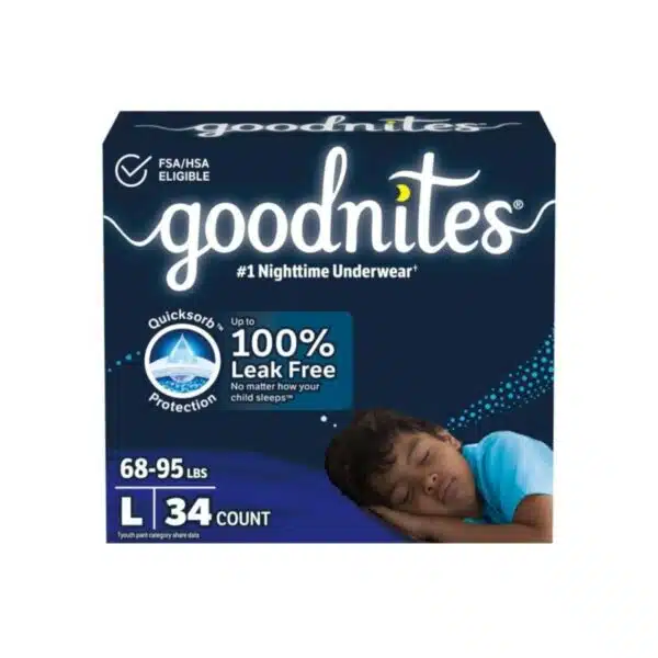 Huggies Goodnites Girls Bedwetting Night Time Underwear, Goodnites, L (68-95 lb.), 34 Ct