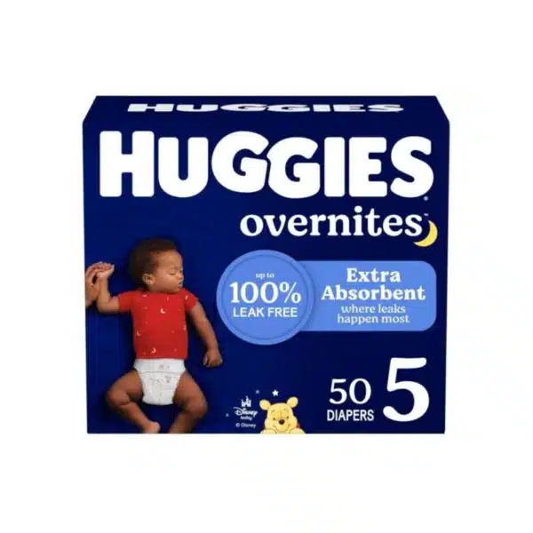 Huggies Overnites Size 5 Overnight Diapers (27+ lbs), 50 Ct