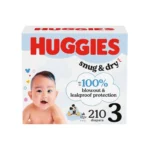 Huggies Size 3 Diapers, Snug & Dry Baby Diapers, Size 3 (16-28 lbs), 210 Count (6 Packs of 35), Packaging May Vary