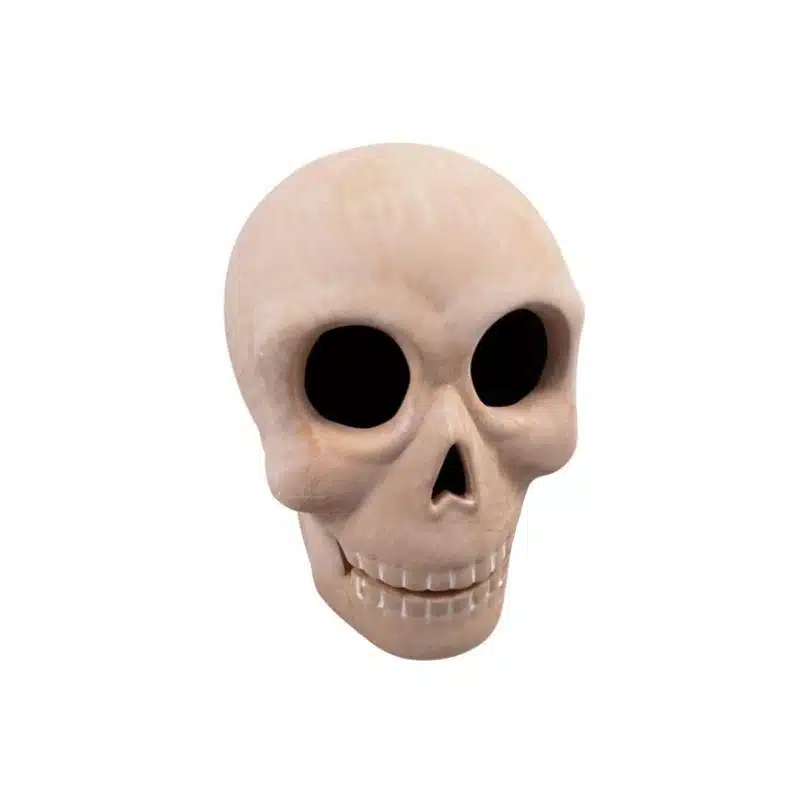 Hyde and EEK! Light Pink Terracotta Grinning Skull Halloween Decor