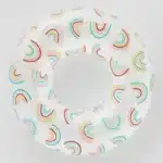 Inflatable Round Swim Tube Pool Float Inner Tube Rainbow Summer Beach Lake 31”