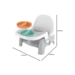 Ingenuity Deluxe Learn-to-Dine Feeding Seat, Twist & Dine Plate, Booster Seat, For Ages 6 Months - 3 Years - Orange & Teal
