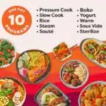 Instant Pot Pro (8 QT) 10-in-1 Pressure Cooker, Slow Cooker, Rice/Grain Cooker, Steamer, Sauté, Sous Vide, Yogurt Maker, Sterilizer, and Warmer, Includes App With Over 800 Recipes, Black