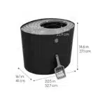 Iris Ohyama, Cat Litter Tray with Grooved Lid/Top Cover, No Odor and Litter Spill, Large Entrance, Scoop Included, for Cat - Cat Litter Box Jump-in PUNT-530 - Black