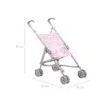 JC Toys Berenguer Boutique Single Umbrella Baby Doll Stroller Elephant Theme Pink Ages 2 +