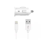 Just Wireless 12W 1-Port USB-A Car Charger with 4ft TPU Lightning to USB-A Cable