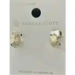 KENDRA SCOTT 18kt Gold Plate White Cz Huggie Earrings MWT