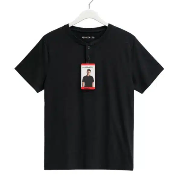Kenneth Cole mens premium henley Black. M/M