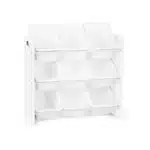 Lennox Furniture Toys Storage Organizer 9 Plastic Bins in White (JWTR-03006 white)