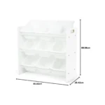 Lennox Furniture Toys Storage Organizer 9 Plastic Bins in White (JWTR-03006 white)