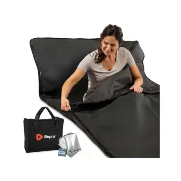 Lifepro RejuvaWrap Infrared Sauna Blanket –Heated Blanket for Relaxation, Portable Sauna Suit Wrap – Spa-Like Experience at Home with 9 heat levels (95°F to 176°F) Thermal Detox Wraps & Hand Towel