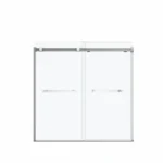 MAAX Duel 56 to 59 in. W x 55.5 to 59 in. H Frameless ByPass Sliding Bathtub Door in Chrome