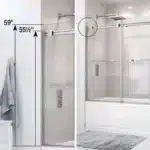 MAAX Duel 56 to 59 in. W x 55.5 to 59 in. H Frameless ByPass Sliding Bathtub Door in Chrome