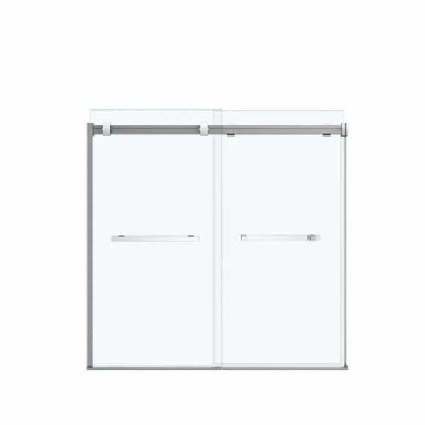 MAAX Duel 56 to 59 in. W x 55.5 to 59 in. H Frameless ByPass Sliding Bathtub Door in Chrome