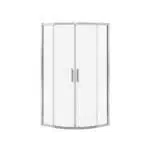 MAAX Radia 32 in. W x 32 in. L x 71.5 in. H Neo-Round Semi-Frameless Sliding Corner Shower Door in Chrome with Clear Tempered Glass