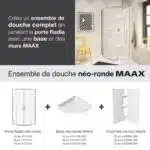 MAAX Radia 32 in. W x 32 in. L x 71.5 in. H Neo-Round Semi-Frameless Sliding Corner Shower Door in Chrome with Clear Tempered Glass