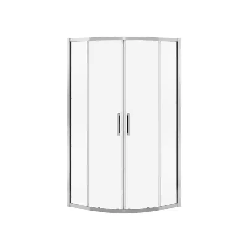 MAAX Radia 32 in. W x 32 in. L x 71.5 in. H Neo-Round Semi-Frameless Sliding Corner Shower Door in Chrome with Clear Tempered Glass