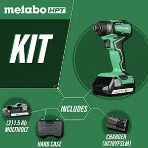 Metabo HPT 18V Cordless Impact Driver, Sub-Compact, Brushless Motor, Lithium-Ion, Lifetime Tool Warranty (WH18DDXM)