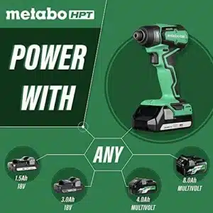 Metabo HPT 18V Cordless Impact Driver, Sub-Compact, Brushless Motor, Lithium-Ion, Lifetime Tool Warranty (WH18DDXM)