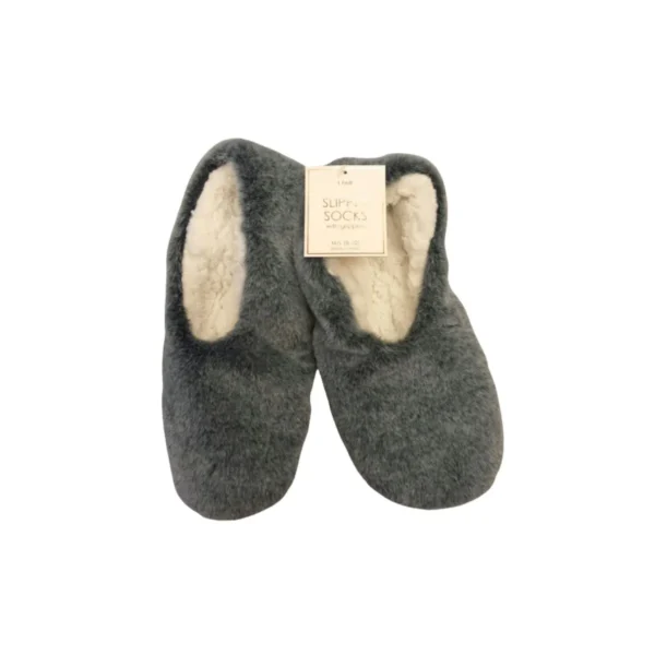 New Women's Slipper Socks w/ Grippers Size M/LG Faux Fur Polyester