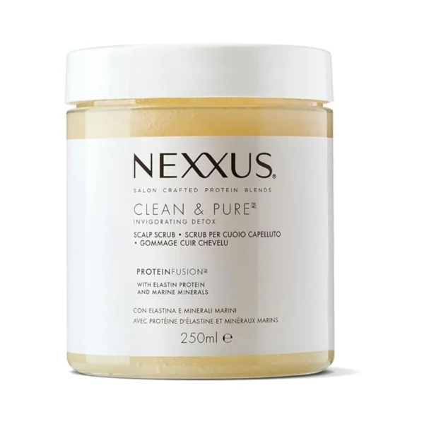 Nexxus, Clean & Pure Exfoliating Scrub, Hair Scrub, Removes Impurities, Product Residue, Sebum & Oils, Elastin & Marine Mineral Based Formula, Leather Purifying Scrub