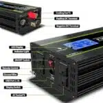 Novopal 1500 watt Pure Sine Wave Power Inverter DC 12V to 110V/120V Converter 4 AC Outlets Car Inverters with USB Port 16.4 Feet Remote Control and LCD Display