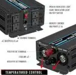 Novopal Power Inverter Pure Sine Wave-1000 Watt 12V DC to 110V/120V AC Converter- 4 AC Outlets Car Inverter with 1 USB Port-16.4 feet Remote Control,Two Cooling Fans and LCD Display