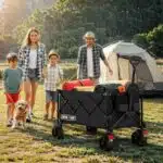 Overmont Ultra-Compact Collapsible Wagon Cart - 200L Portable Folding Wagon with All-Terrain Wheels, Utility Foldable Wagon for Beach Grocery Shopping Camping Garden - 330lbs Load Capacity
