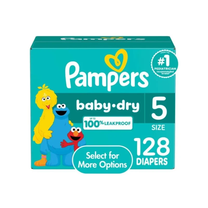 Pampers Baby Dry Diapers - Size 5, 128 Count, Absorbent Disposable Diapers