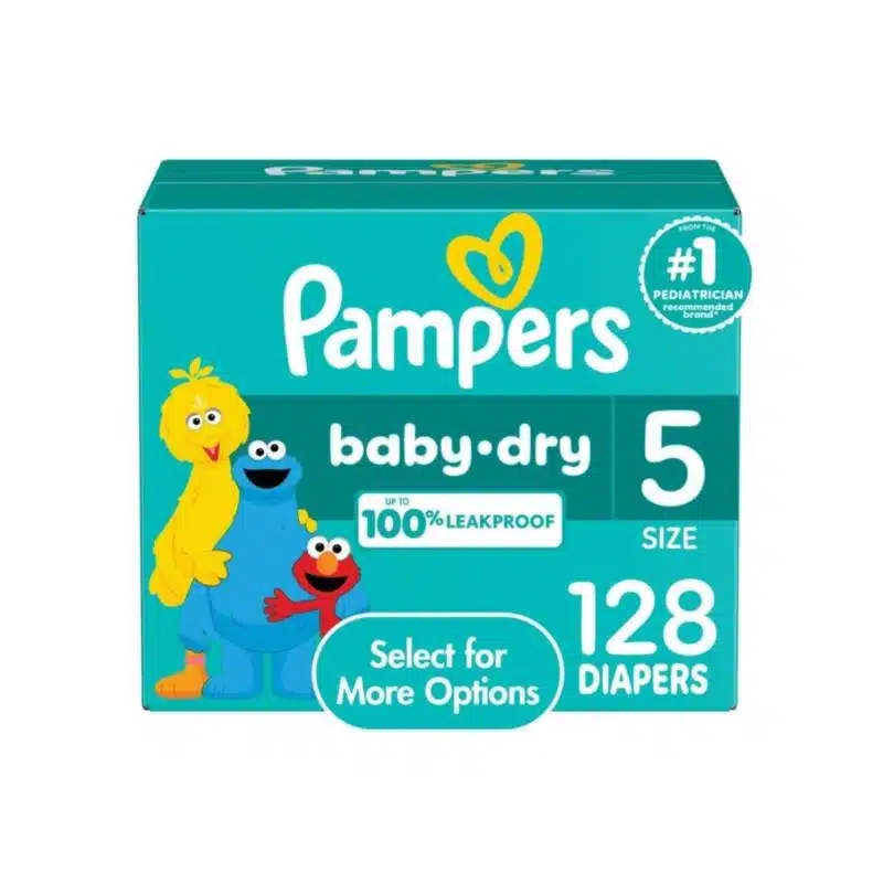 Pampers Baby Dry Diapers - Size 5, 128 Count, Absorbent Disposable Diapers
