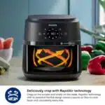 Philips 2000 Series Airfryer - 4.4 qt (4.2 l) Pan, 13 Cooking Functions, RapidAir Technology, Healthy Cooking with 90% Less Fat, Efficient & Fast (NA220/00)