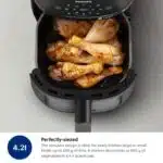 Philips 2000 Series Airfryer - 4.4 qt (4.2 l) Pan, 13 Cooking Functions, RapidAir Technology, Healthy Cooking with 90% Less Fat, Efficient & Fast (NA220/00)