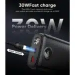Portable Charger with Built in Cable Power Bank 40000mAh PD 30W Fast Charger Battery Pack Built-in Type-C/iOS Cable and Flashlight Compatible with iPhone Samsung Google iPad etc