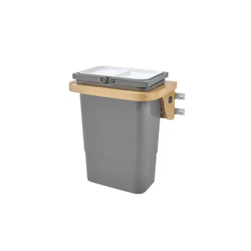 Rev-A-Shelf 8 qt (7.57 L) Vanity Door Mount Waste Container, Gray