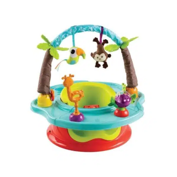 Summer by Bright Starts Deluxe SuperSeat, Wild Safari, Fun Baby Seat for Sitting Up, Playtime, and Meals, Ages 4 Months to 4 Years