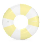 Sun Squad Inflatable Bungalow Swim Tube Yellow White Pool Float 42" Ages 9+