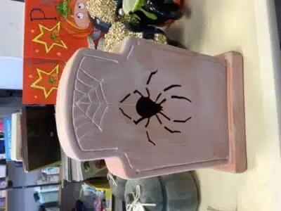 Terracotta Tombstone Spider Halloween Decor - Hyde & EEK! Boutique