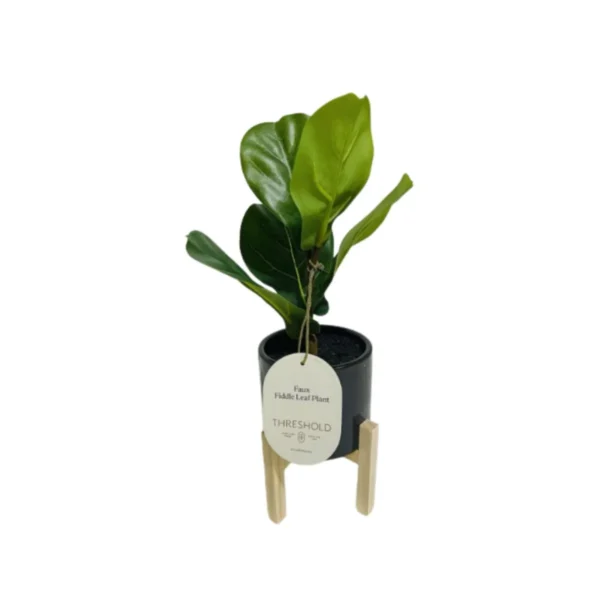 Threshold Artificial Faux Fiddle Leaf Plant in Pot Plant w/stand for Home Decor