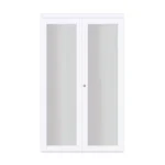 TRUporte 36-inch x 80 1/2-inch Euro Off-White Frosted Glass 1-Lite Bi-fold Closet Door