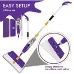 Vorfreude Spay Mop - Spray Mop with Refillable 700ml Bottle; Washable & Reusable Microfiber Pad; Easy Great Cleaning on Hardwood, Laminate, Tile, Vinyl or Cement floors.
