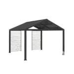 Windsor Hill 12FT X 12FT Steel Hardtop Pavilion with privacy