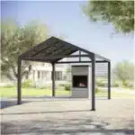 Windsor Hill 12FT X 12FT Steel Hardtop Pavilion with privacy
