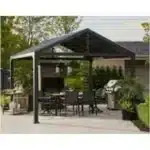 Windsor Hill 12FT X 12FT Steel Hardtop Pavilion with privacy