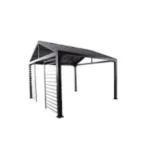 Windsor Hill 12FT X 12FT Steel Hardtop Pavilion with privacy