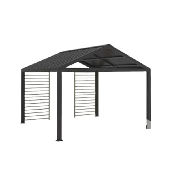 Windsor Hill 12FT X 12FT Steel Hardtop Pavilion with privacy