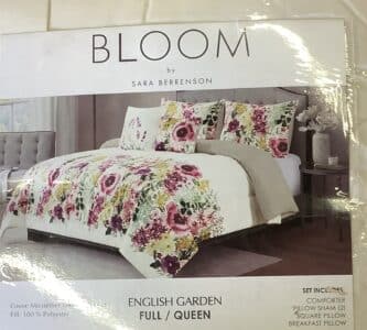 Bloom Microfiber English Garden Comforter Set in White